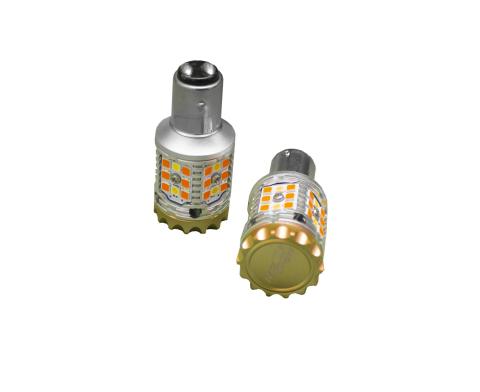 1157 BAY15D No Rapid Flash Canbus Turn signal LED Bulbs Switchback version in White / Amber 9v-30v 1860lumens Epistar 3030 Sold as Pair Race Sport Lighting