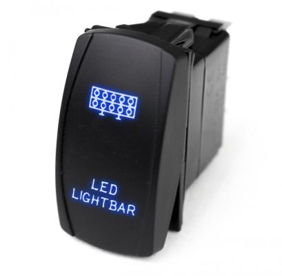 LED Rocker Switch w/ Blue LED Radiance LED Light Bar Race Sport Lighting