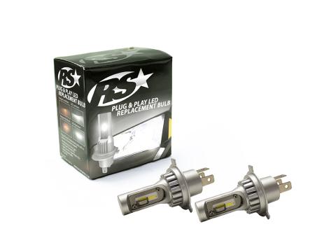 H4 Plug N Play Super LUX LED Replacement Bulbs 1,900 LUX Max Output PNP Series Race Sport Lighting