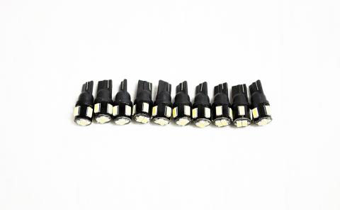10-Pack of T10 6-LED 5630 Replacement Bulbs White Race Sport Lighting