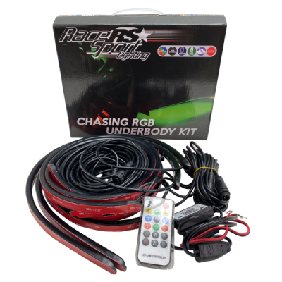 Chasing 6-Piece Underbody RGB+W LED Kit with ColorADAPT Remote and ColorSMART APP Control Options Race Sport Lighting