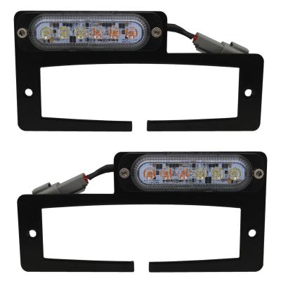 Add On White-Amber LED Strobe Flasher Heavy Duty Plate for Hitch Bar Kits Race Sport Lighting