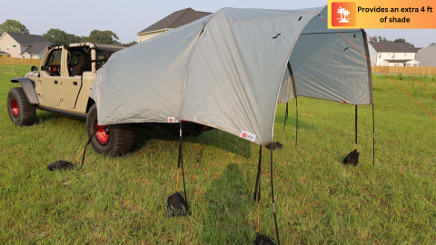 Tailgate Tent Extension For Wranglers and Broncos Gray Trail Gear Oasis