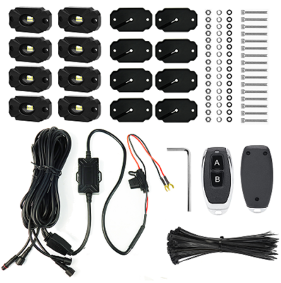 8pc Ultra Bright White 10000 Lumen LED Rock Light Crawler Kit with Seven Fade and Strobe Patterns Race Sport Lighting