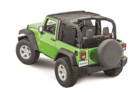 Jeep JK ShadeMaker Freedom Mesh Bimini Top For 07-18 Wrangler JK 2 Door Black MasterTop