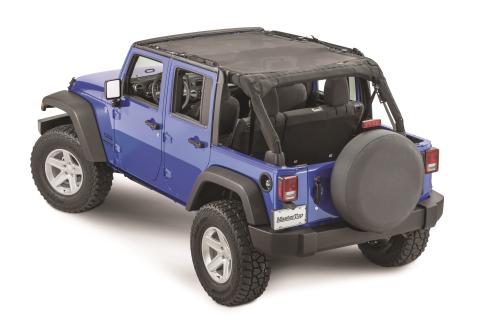 Jeep JK ShadeMaker Freedom Mesh Bimini Top Plus For 07-18 Wrangler JK 4 Door Black MasterTop