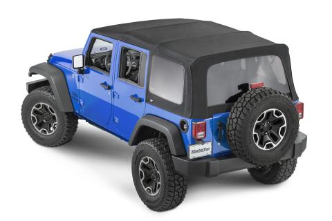 Jeep JK Replacement Top Tinted Glass 07-09 Wrangler JK 4 Door Black MasterTwill MasterTop