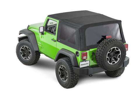 Jeep JK Replacement Top Tinted Glass 13-18 Wrangler JK 2 Door Black MasterTwill MasterTop