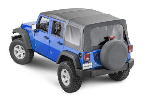 Jeep Full Hardware Top No Doorskins Tinted Glass For 10-18 Jeep JK Wrangler 4 Door Black Diamond MasterTop