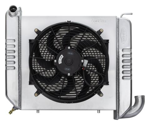 65-68 Corvette Small Block Aluminum Radiator 16 Inch Fan Kit Cold Case Radiators