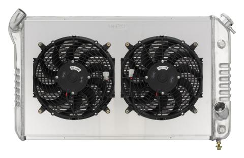 73-76 Corvette Aluminum Radiator Dual 12 Inch Fan Kit Cold Case Radiators