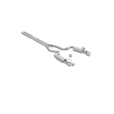 24-Up Ford Mustang GT 5.0L Armor Pro T304 Stainless Steel 3 Inch Cat-Back Dual Split Rear with Quad Tips Street Profile MBRP 