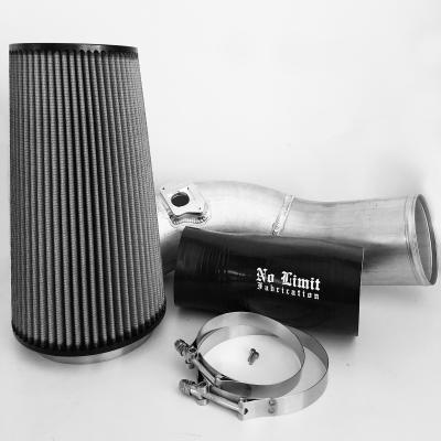 6.0 Cold Air Intake 03-07 Ford Super Duty Power Stroke Raw Dry Filter No Limit Fabrication
