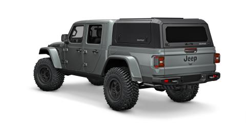 Gladiator Truck Bed Cap SmartCapEVOa Adventure Matte Black 20-Up Jeep Gladiator 5 Foot Short Bed SmartCap