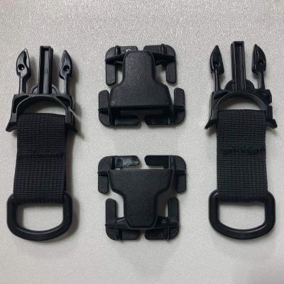 PALS/MOLLE D-Ring Acetal Every Which Way Quick Side Release Buckle Kit Pair Black Bartact
