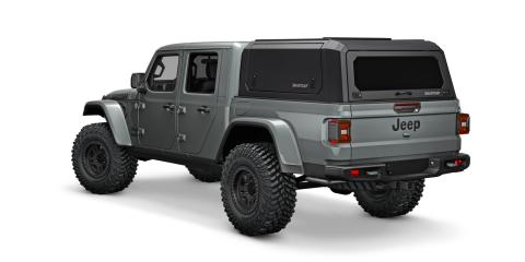 Gladiator Truck Bed Cap SmartCapEVOa Adventure Matte Black 20-Up Jeep Gladiator 5 Foot Short Bed SmartCap