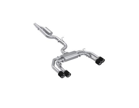 2022-Up Audi S3 2.0L Armor Pro 3 Inch Cat-Back 2.5 Inch Quad Rear Exit Active Exhaust System with Carbon Fiber Tips MBRP
