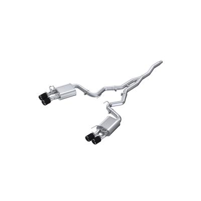 2019-2023 Ford Mustang 2.3L EcoBoost Active T304 Stainless Steel 3 Inch Cat-Back Quad Rear Exit with CF Tips MBRP