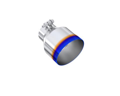 Burnt End Tip 3 inch ID 5 Inch OD Out 6.5 Inch Length Angle Cut Single Wall Universal Tail Pipe Tip T304 Stainless Steel MBRP