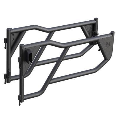 Tubular Doors 07-18 Jeep Wrangler JK 2-Doors Textured Black w/Mirror Mount Front Doors Only Tyger Auto