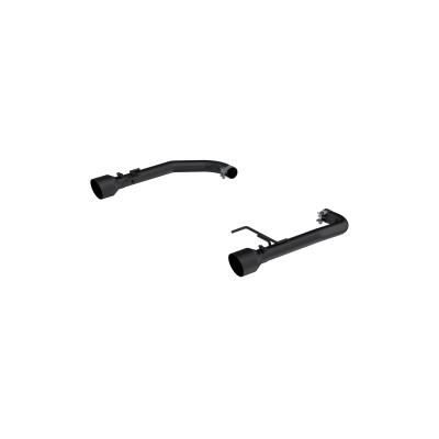 2015-2024 Ford Mustang 2.3L EcoBoost Armor BLK Black-Coated Aluminized Steel 2.5 Inch Axle-Back Dual Split Rear With Black Tips MBRP