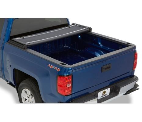 EZ-Fold Soft Tri-Fold Tonneau Cover For Nissan 2004-2024 Titan 6.5 Foot Black Tailgate Spoiler Not Included Bestop