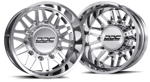Dually Wheels Aftermath Polished 22x8.25 8x165 SS Fronts 94-18 Dodge Ram 3500 92-10 Silverado/Sierra 3500 87-97 Ford F-350 DDC Wheels