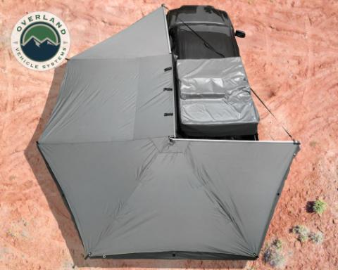 Freestanding 270 Degree Awnings For Mid - High Roofline Vans Driver side Overland Vehicle Systems