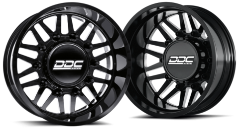 Dually Wheels Aftermath Black/Mill 22x8.25 8x210 SS Fronts For 11-25 Silverado/Sierra 3500 DDC Wheels