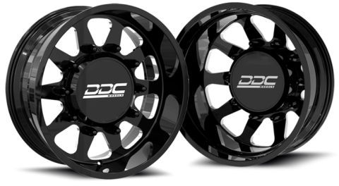 Dually Wheels The Ten Forged 22x8.25 8x210 Black/Mill SS Fronts 11-25 Silverado/Sierra 3500 DDC Wheels
