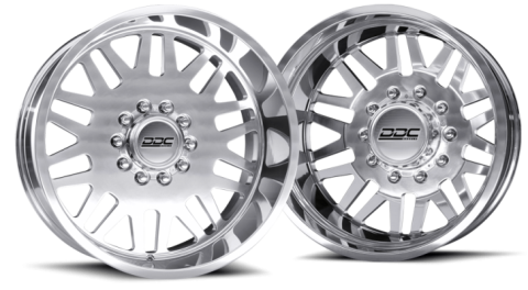 Dually Wheels Aftermath Polished 22x8.25 10x225 SS Fronts 05-10 Ford F-450/F-550 15-25 Dodge Ram 08-25 4500/5500 DDC Wheels