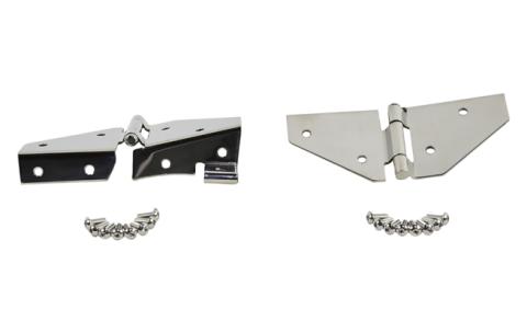 Jeep CJ/YJ Windshield Hinge No Mirror Holes Pair 76-95 CJ and Wrangler YJ Polished Silver Kentrol