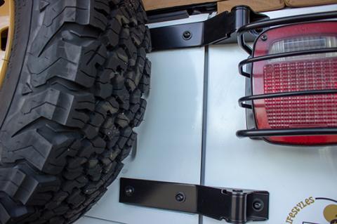 Jeep YJ Tailgate Hinge Pair 87-95 Wrangler TJ Powdercoat Black Kentrol