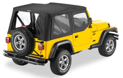 Replace-A-Top for OEM Hardware For Jeep 2003-2006 Wrangler TJ Clear Black Diamond Upper Door Skins Included Bestop