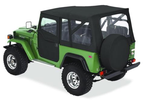 Supertop Classic Squareback Soft Tops For Toyota 1964-1984 Land Cruiser Clear Black Denim Bestop