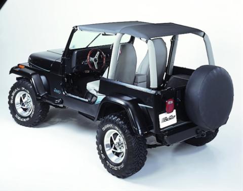 Strapless Extended Safari Style Bikini Top For Jeep 1992-1995 Wrangler YJ Charcoal/Gray Bestop