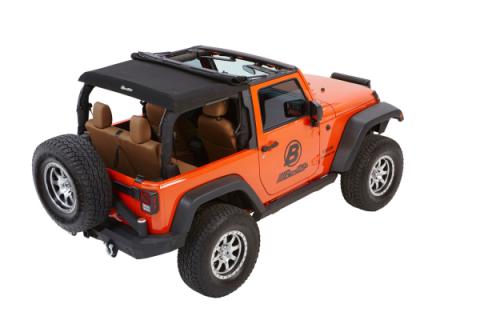 Jeep Wrangler Trektop Glide Slantback Soft Tops For Jeep 2007-2018 Wrangler JK 2 Door Black Diamond Bestop