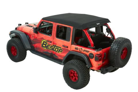 Trektop Ultra Slantback Soft Top For Jeep 2018-Current Wrangler JL 4 Door Black Bestop