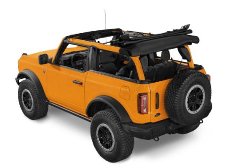 Trektop Slantback Soft Top For Ford 2021-2024 Bronco 2 Door No Raptor Black Diamond Preminum Fabric Bestop