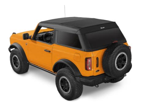 Trektop Slantback Soft Top For Ford 2021-2024 Bronco 2 Door No Raptor Black Diamond Preminum Fabric Bestop