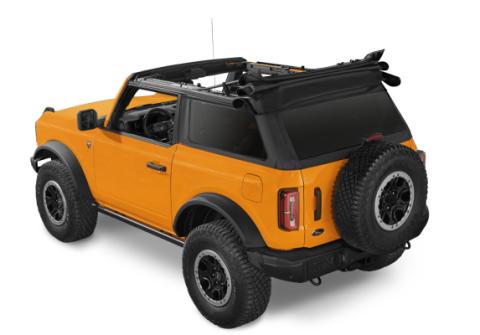 Trektop Slantback Soft Top For Ford 2021-2024 Bronco 2 Door No Raptor Black Diamond Preminum Fabric Bestop
