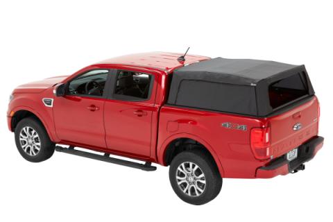 Supertop Truck Bed Cap 2 For Ford 2019-2024 Ranger 5.0 Foot Black Diamond PVC Coated Sailcloth No Drill Bestop