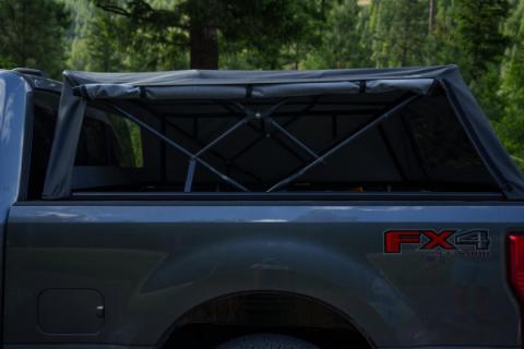 Supertop Truck Bed Cap 2 For Ford 2017-2024 F-250SD/F-350SD 6.8 Foot Black Diamond PVC Coated Sailcloth No Drill Bestop