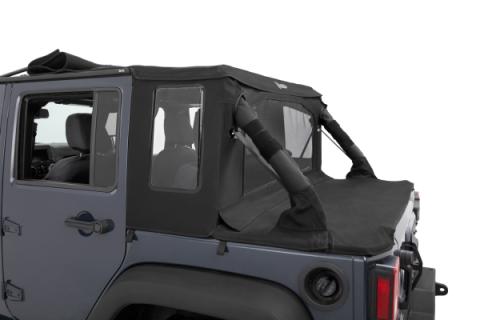 Jeep Wrangler Halftop Soft Top Conversion Kit For Jeep 2007-2018 Wrangler JK 4 Door Black Diamond Bestop