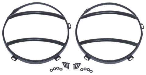 Jeep JK Euro Headlight Guards Pair 07-18 Wrangler JK Textured Black Kentrol