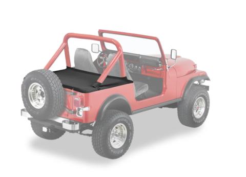 Cargo Deck Covers For Jeep 1980-1986 CJ7 Supertop Bows Folded Down, No Belt Rail Channels Black Crush Bestop