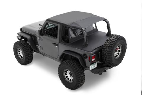 Cargo Deck Covers For Jeep 2018-Current Wrangler JL 2 Door Factory Soft top Removed No Belt Rail Channels Black Diamond Bestop