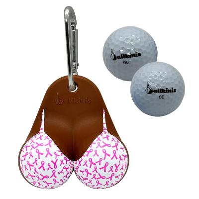 Top Chocolate Breast Cancer Ribbon Bikini Golf Ball Holder Ballkinis