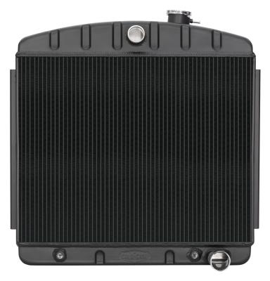 55-57 Tri-5 Chevy V8 Mount Aluminum Radiator Black Night Rider Series Cold Case Radiators