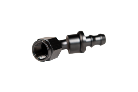 -6 45 Deg to Hose Barb Black Fleece Performance